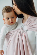 Ring Sling, Broken twill Weave (50% cotton, 50% bamboo viscose), with gathered shoulder - MARSHMALLOW - standard 1.8m - Woven Baby    ring_slings    #