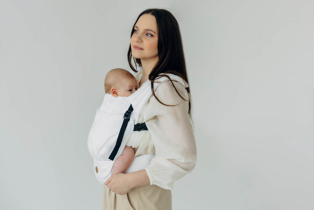 LennyLight Carrier, jacquard weave, 100% bamboo viscose - VIRIDIFLORA  - MILKY WAY (grade B) - Woven Baby Size - Standard   lenny_light    #