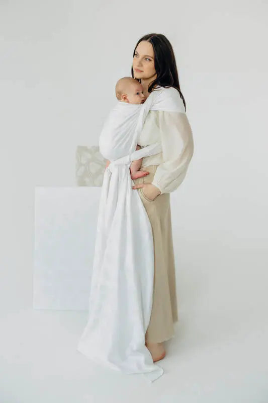 Baby Wrap, Jacquard Weave (100% bamboo viscose) - VIRIDIFLORA  - MILKY WAY - Woven Baby Size - L-Size - M-Size - S-Size - XL-Size - XS   long_woven_wraps    #