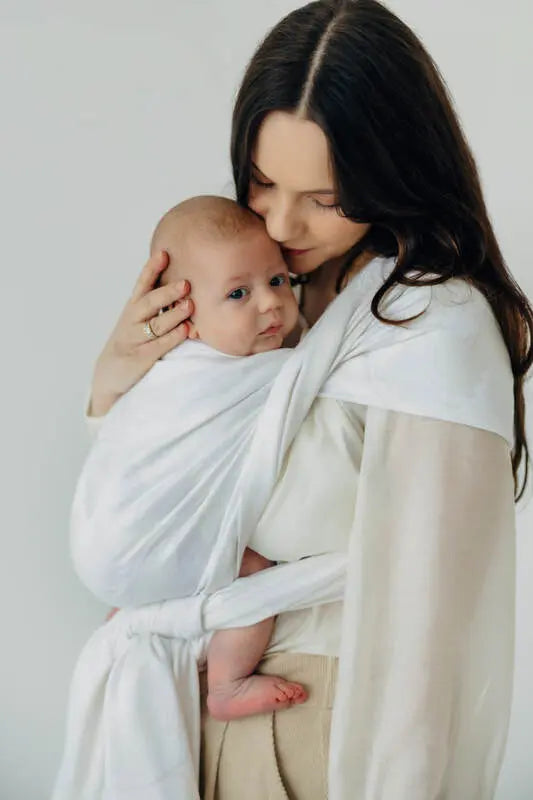 Baby Wrap, Jacquard Weave (100% bamboo viscose) - VIRIDIFLORA  - MILKY WAY - Woven Baby XS - 4   long_woven_wraps    #