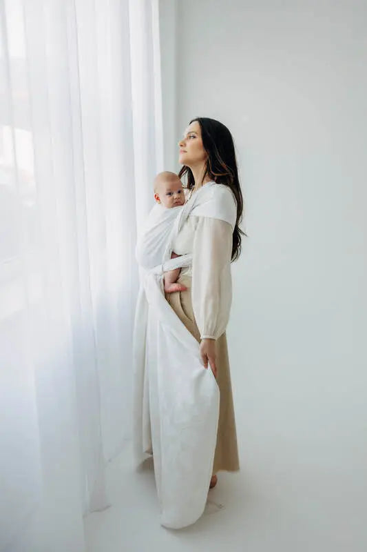 Baby Wrap, Jacquard Weave (100% bamboo viscose) - VIRIDIFLORA  - MILKY WAY - Woven Baby XS - 4   long_woven_wraps    #