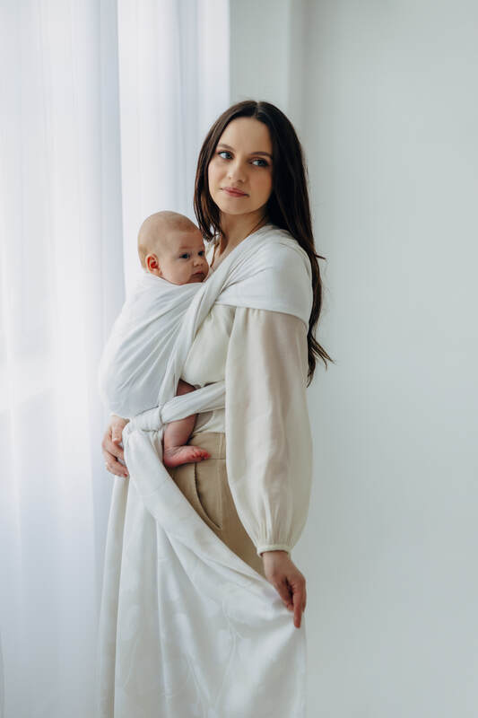 Baby Wrap, Jacquard Weave (100% bamboo viscose) - VIRIDIFLORA  - MILKY WAY