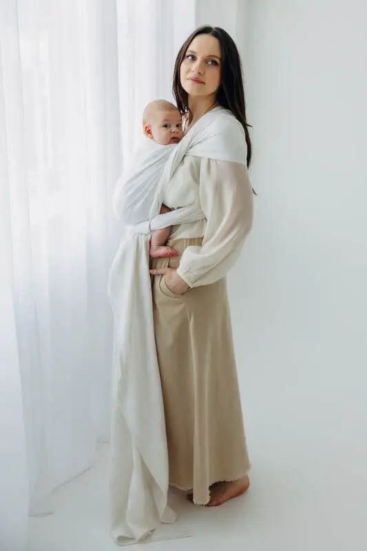 Baby Wrap, Jacquard Weave (100% bamboo viscose) - VIRIDIFLORA  - MILKY WAY - Woven Baby XS - 4   long_woven_wraps    #