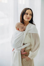 Baby Wrap, Jacquard Weave (100% bamboo viscose) - VIRIDIFLORA  - MILKY WAY - Woven Baby XS - 4   long_woven_wraps    #