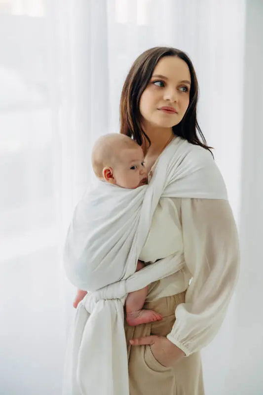 Baby Wrap, Jacquard Weave (100% bamboo viscose) - VIRIDIFLORA  - MILKY WAY - Woven Baby XS - 4   long_woven_wraps    #