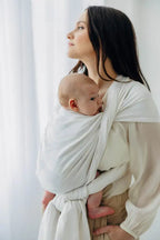 Baby Wrap, Jacquard Weave (100% bamboo viscose) - VIRIDIFLORA  - MILKY WAY - Woven Baby XS - 4   long_woven_wraps    #