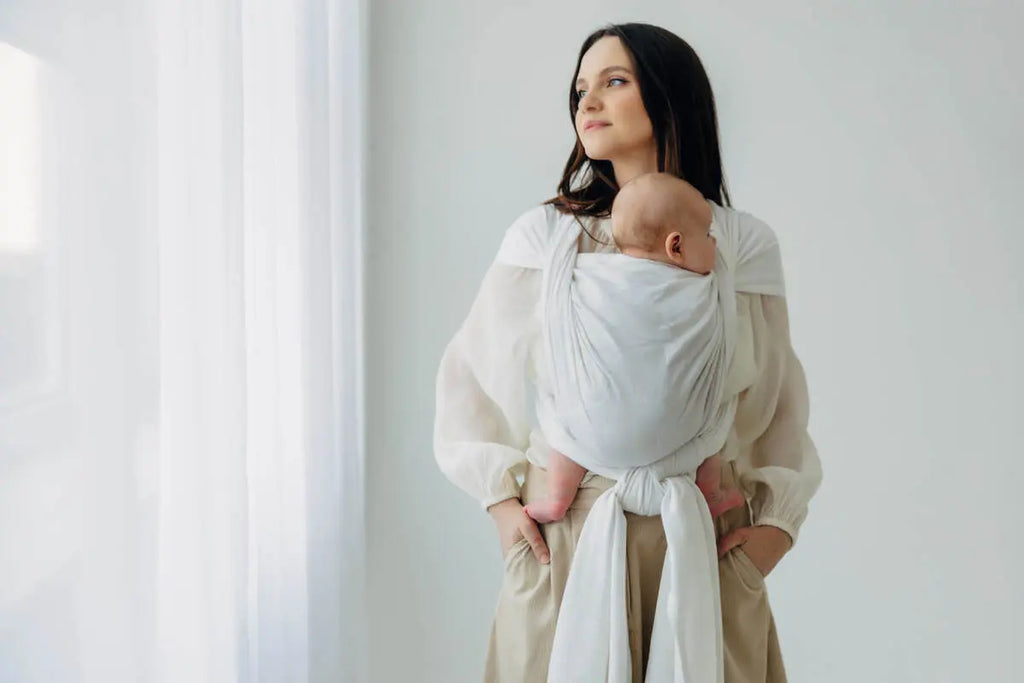 Baby Wrap, Jacquard Weave (100% bamboo viscose) - VIRIDIFLORA  - MILKY WAY - Woven Baby XS - 4   long_woven_wraps    #