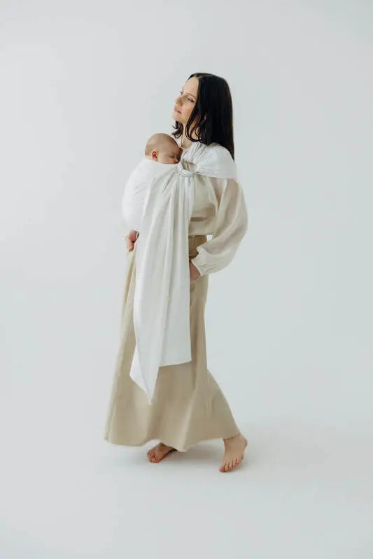Ring Sling, Jacquard Weave (100% bamboo viscose), with gathered shoulder - VIRIDIFLORA  - MILKY WAY - standard 1.8m - Woven Baby Title - Default Title   ring_slings    #