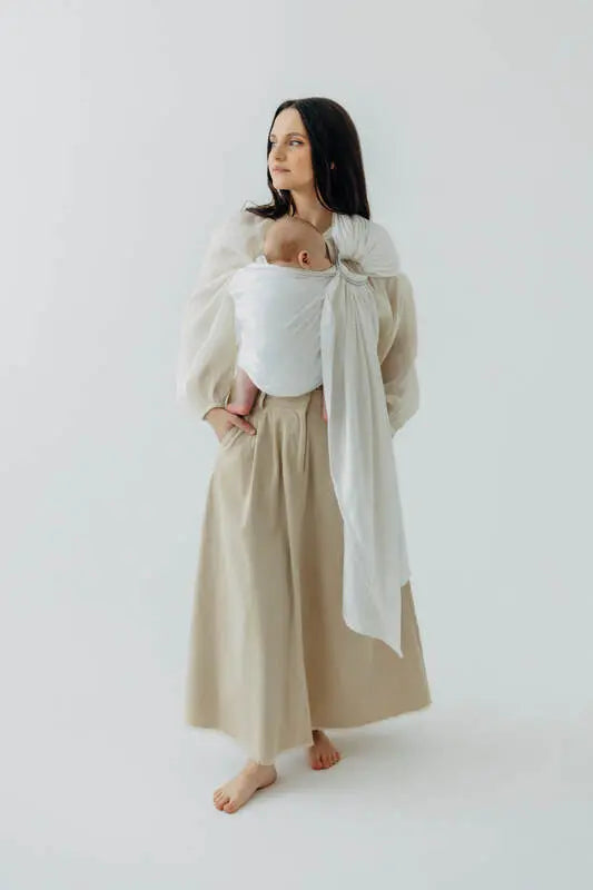 Ring Sling, Jacquard Weave (100% bamboo viscose), with gathered shoulder - VIRIDIFLORA  - MILKY WAY - standard 1.8m - Woven Baby Title - Default Title   ring_slings    #