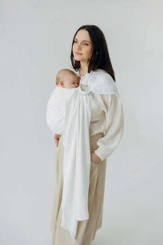 Ring Sling, Jacquard Weave (100% bamboo viscose), with gathered shoulder - VIRIDIFLORA  - MILKY WAY - standard 1.8m - Woven Baby Title - Default Title   ring_slings    #