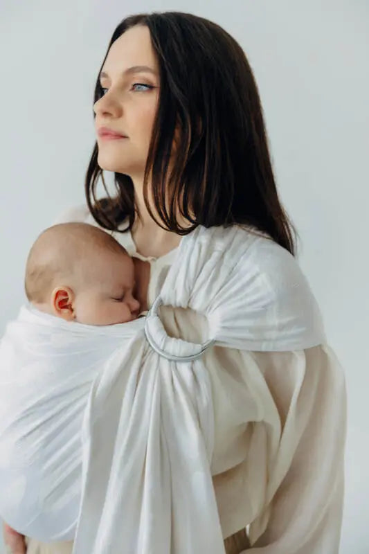 Ring Sling, Jacquard Weave (100% bamboo viscose), with gathered shoulder - VIRIDIFLORA  - MILKY WAY - standard 1.8m - Woven Baby Title - Default Title   ring_slings    #