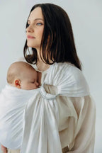 Ring Sling, Jacquard Weave (100% bamboo viscose), with gathered shoulder - VIRIDIFLORA  - MILKY WAY - standard 1.8m - Woven Baby    ring_slings    #