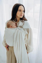 Ring Sling, Jacquard Weave (100% bamboo viscose), with gathered shoulder - VIRIDIFLORA  - MILKY WAY - standard 1.8m - Woven Baby    ring_slings    #