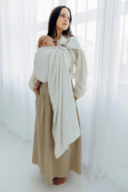 Ring Sling, Jacquard Weave (100% bamboo viscose), with gathered shoulder - VIRIDIFLORA  - MILKY WAY - standard 1.8m - Woven Baby    ring_slings    #