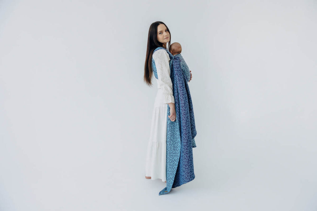 Baby Wrap, Jacquard Weave (100% cotton) - ENCHANTED NOOK - FAIRY (grade B) - Woven Baby Size - M   long_woven_wraps    #