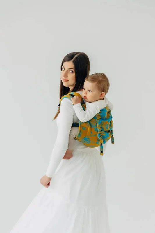 Lenny Buckle Onbuhimo PRO baby carrier, jacquard weave (100% cotton) - RETRO'N'ROSES - ROSARIUM - Woven Baby Standard   buckle_onbu_pro_carriers    #