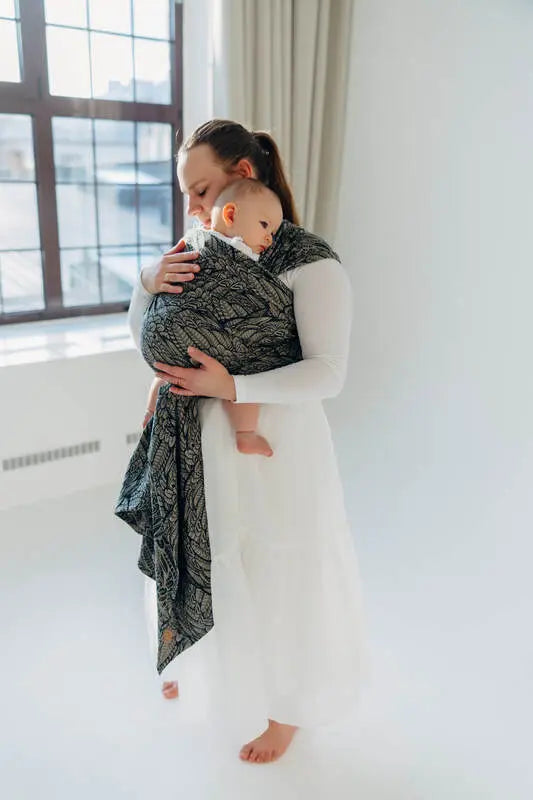 Baby Wrap, Jacquard Weave (100% cotton) - WILD SOUL - COCOON - Woven Baby XS - 4   long_woven_wraps    #