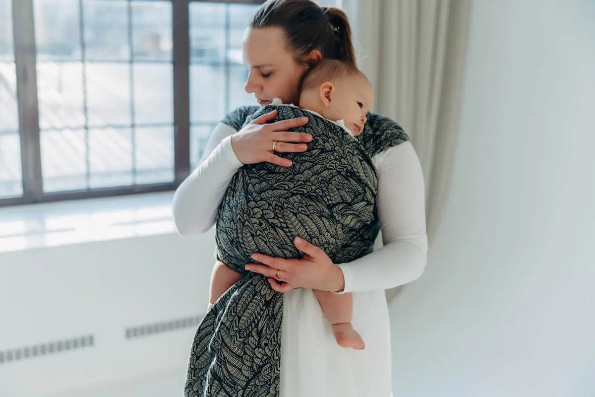 Baby Wrap, Jacquard Weave (100% cotton) - WILD SOUL - COCOON - Woven Baby Size - L-Size - M-Size - S-Size - XL-Size - XS   long_woven_wraps    #