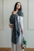 Ring Sling, Jacquard Weave (100% cotton), with gathered shoulder - WILD SOUL - COCOON - standard 1.8m