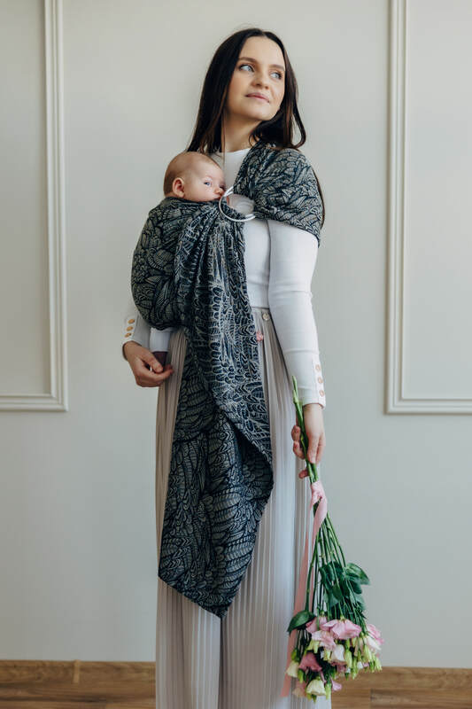 Ring Sling, Jacquard Weave (100% cotton), with gathered shoulder - WILD SOUL - COCOON - standard 1.8m