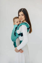 LennyUpGrade PRO Carrier, herringbone weave 100% cotton - LITTLE HERRINGBONE OMBRE GREEN - Woven Baby Standard   lenny_upgrade_pro    #