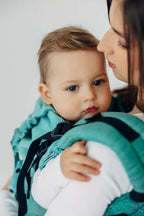 LennyUpGrade PRO Carrier, herringbone weave 100% cotton - LITTLE HERRINGBONE OMBRE GREEN - Woven Baby Standard   lenny_upgrade_pro    #