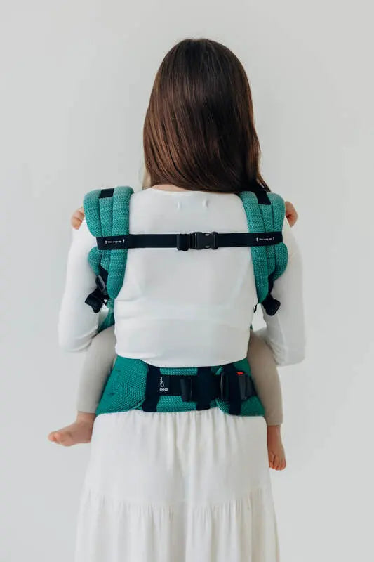 LennyUpGrade PRO Carrier, herringbone weave 100% cotton - LITTLE HERRINGBONE OMBRE GREEN - Woven Baby Standard   lenny_upgrade_pro    #