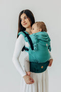 LennyUpGrade PRO Carrier, herringbone weave 100% cotton - LITTLE HERRINGBONE OMBRE GREEN