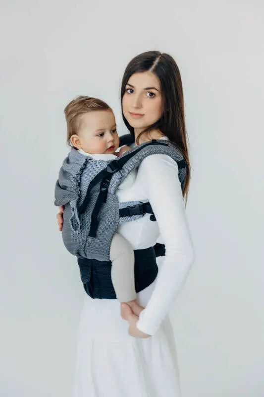 LennyUpGrade PRO Carrier, herringbone weave 100% cotton - LITTLE HERRINGBONE OMBRE GREY - Woven Baby Standard   lenny_upgrade_pro    #