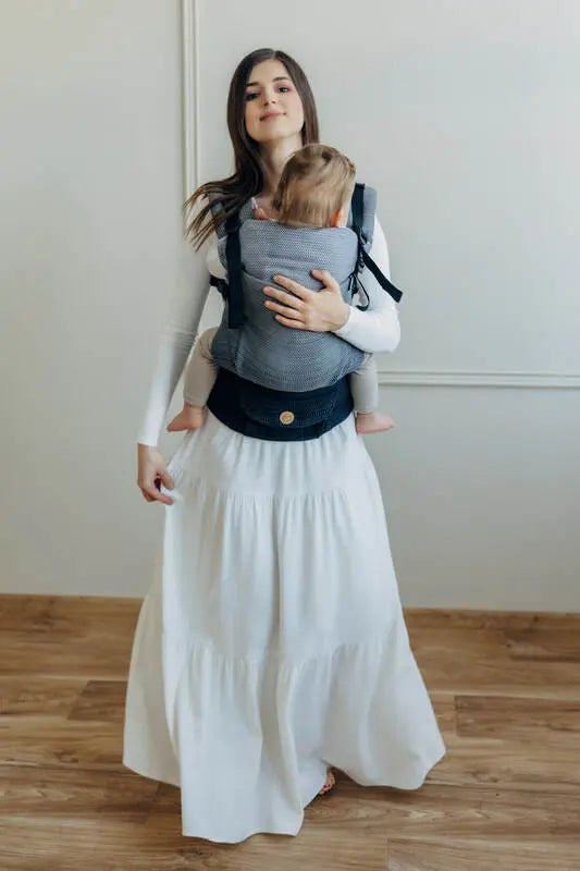LennyUpGrade PRO Carrier, herringbone weave 100% cotton - LITTLE HERRINGBONE OMBRE GREY - Woven Baby Standard   lenny_upgrade_pro    #
