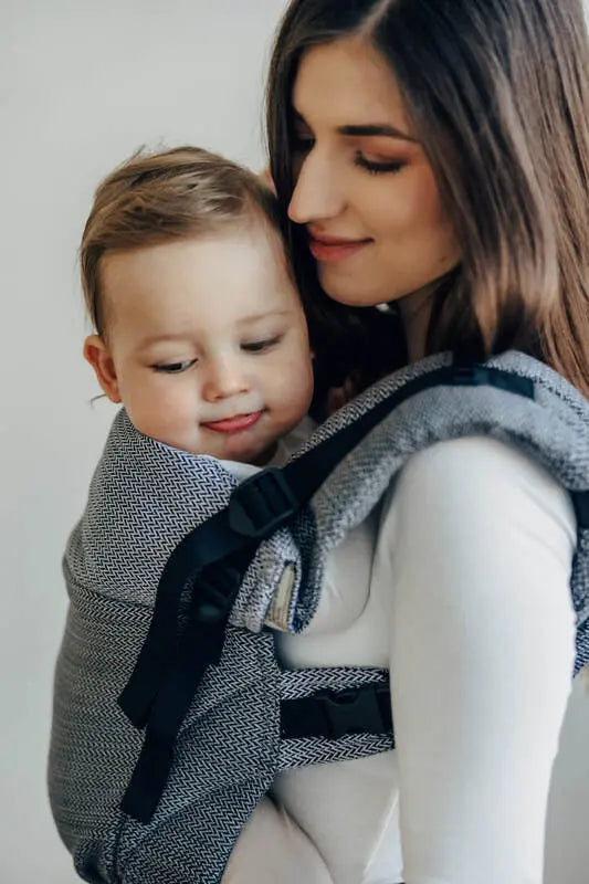 LennyUpGrade PRO Carrier, herringbone weave 100% cotton - LITTLE HERRINGBONE OMBRE GREY - Woven Baby Standard   lenny_upgrade_pro    #