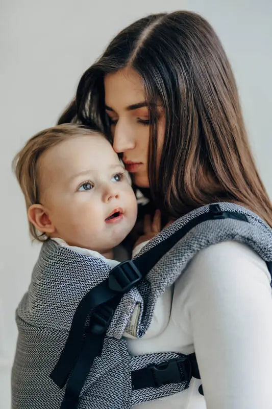 LennyUpGrade PRO Carrier, herringbone weave 100% cotton - LITTLE HERRINGBONE OMBRE GREY - Woven Baby Standard   lenny_upgrade_pro    #