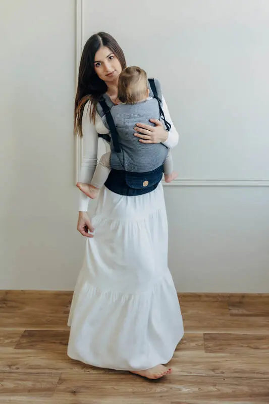 LennyUpGrade PRO Carrier, herringbone weave 100% cotton - LITTLE HERRINGBONE OMBRE GREY - Woven Baby Size - Standard   lenny_upgrade_pro    #