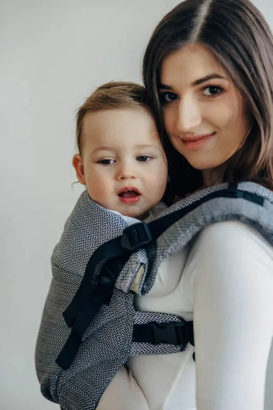 LennyUpGrade PRO Carrier, herringbone weave 100% cotton - LITTLE HERRINGBONE OMBRE GREY - Woven Baby Standard   lenny_upgrade_pro    #