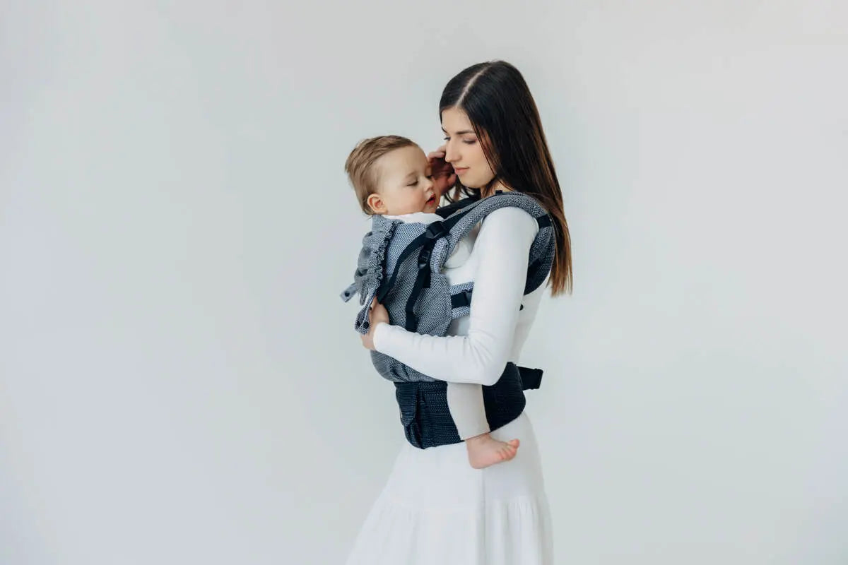 LennyUpGrade PRO Carrier, herringbone weave 100% cotton - LITTLE HERRINGBONE OMBRE GREY - Woven Baby Standard   lenny_upgrade_pro    #