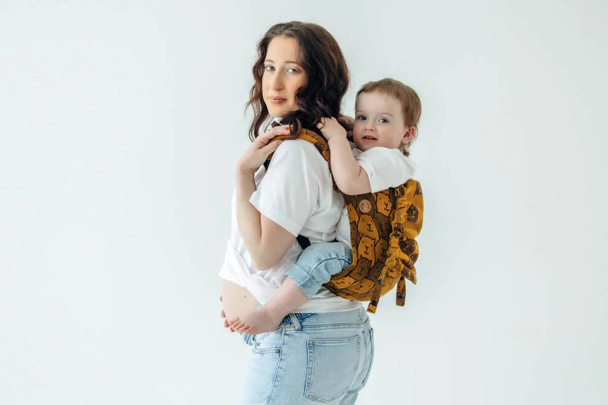 Lenny Buckle Onbuhimo PRO baby carrier, jacquard weave (100% cotton) - CAPYBARAS - TRIBU - Woven Baby Standard   buckle_onbu_pro_carriers    #
