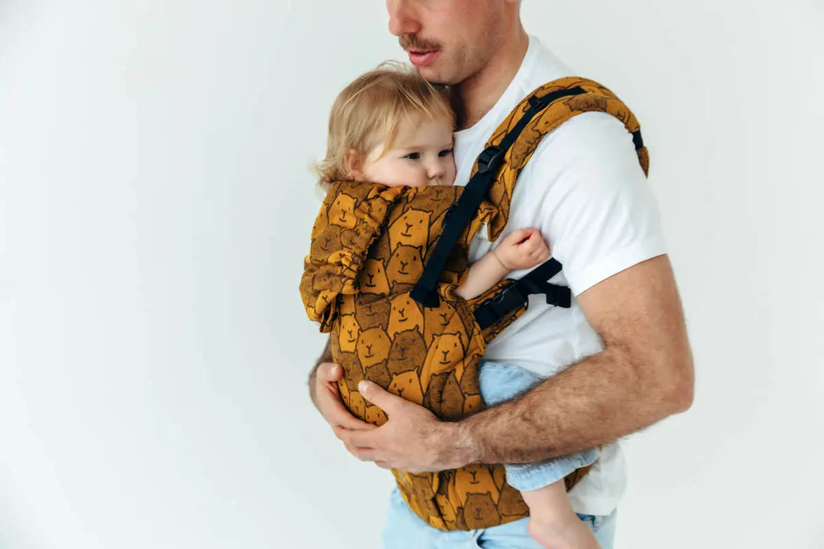 LennyUpGrade PRO Carrier, jacquard weave 100% cotton - CAPYBARAS - TRIBU - Woven Baby Size - Standard   lenny_upgrade_pro    #