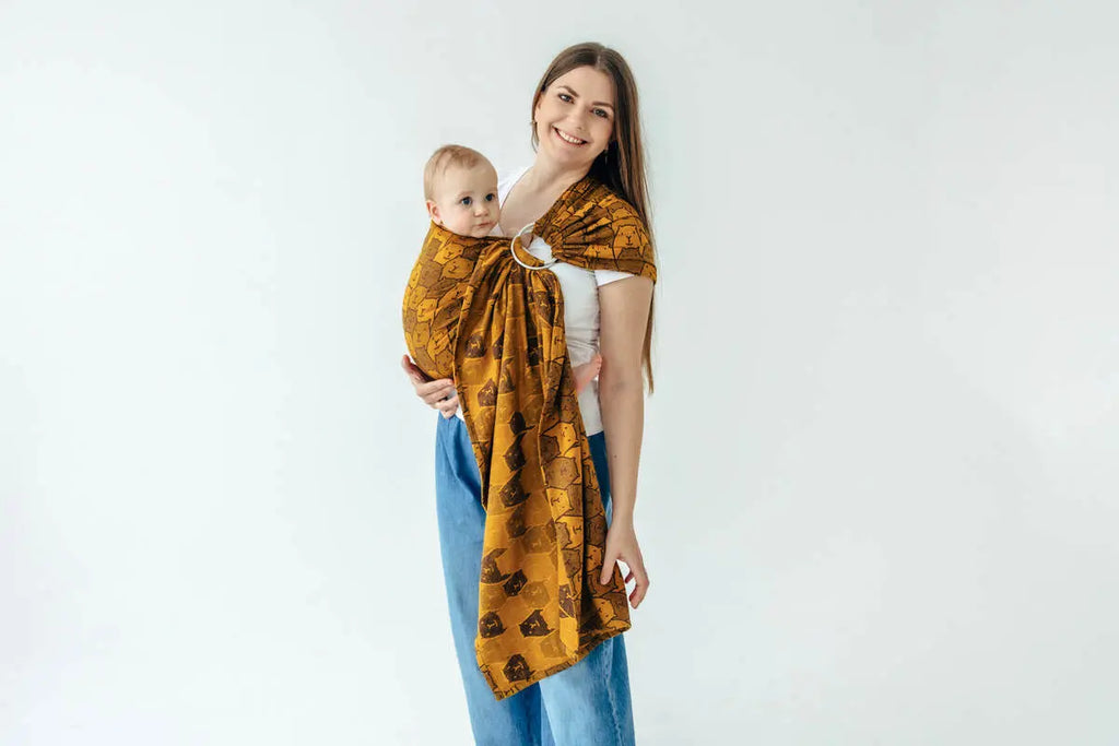 Ring Sling, Jacquard Weave (100% cotton), with gathered shoulder - CAPYBARAS - TRIBU - standard 1.8m - Woven Baby    ring_slings    #