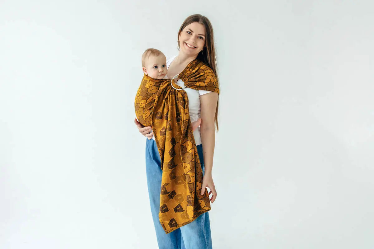 Ring Sling, Jacquard Weave (100% cotton), with gathered shoulder - CAPYBARAS - TRIBU - standard 1.8m - Woven Baby Title - Default Title   ring_slings    #