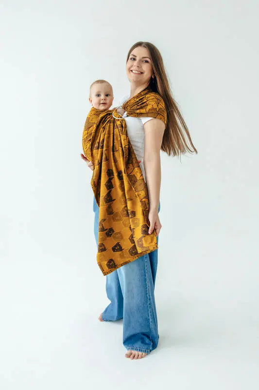 Ring Sling, Jacquard Weave (100% cotton), with gathered shoulder - CAPYBARAS - TRIBU - standard 1.8m - Woven Baby Title - Default Title   ring_slings    #