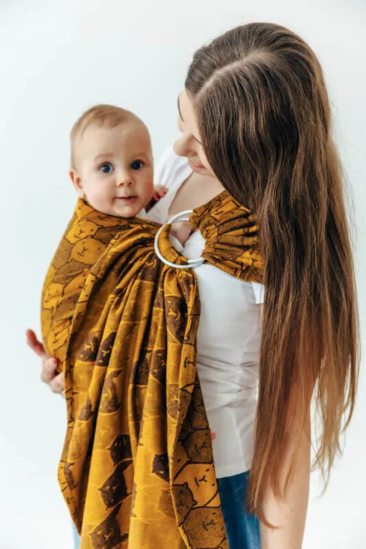 Ring Sling, Jacquard Weave (100% cotton), with gathered shoulder - CAPYBARAS - TRIBU - standard 1.8m - Woven Baby    ring_slings    #