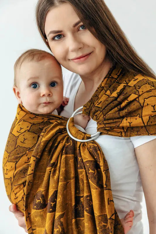 Ring Sling, Jacquard Weave (100% cotton), with gathered shoulder - CAPYBARAS - TRIBU - standard 1.8m - Woven Baby    ring_slings    #