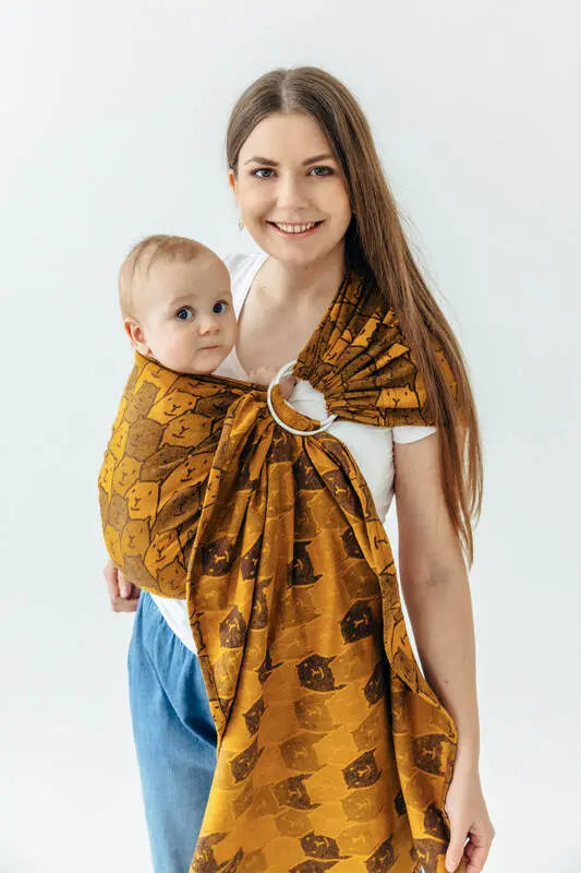 Ring Sling, Jacquard Weave (100% cotton), with gathered shoulder - CAPYBARAS - TRIBU - standard 1.8m - Woven Baby    ring_slings    #