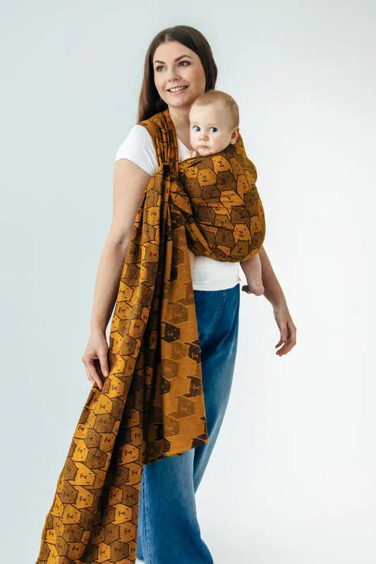 Baby Wrap, Jacquard Weave (100% cotton) - CAPYBARAS - TRIBU - Woven Baby Size - L-Size - M-Size - S-Size - XL-Size - XS   long_woven_wraps    #