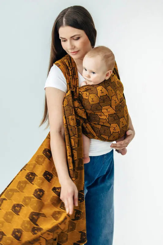 Baby Wrap, Jacquard Weave (100% cotton) - CAPYBARAS - TRIBU - Woven Baby Size - L-Size - M-Size - S-Size - XL-Size - XS   long_woven_wraps    #