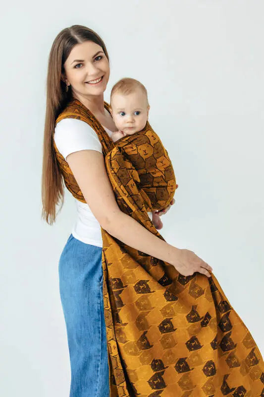 Baby Wrap, Jacquard Weave (100% cotton) - CAPYBARAS - TRIBU - Woven Baby Size - L-Size - M-Size - S-Size - XL-Size - XS   long_woven_wraps    #