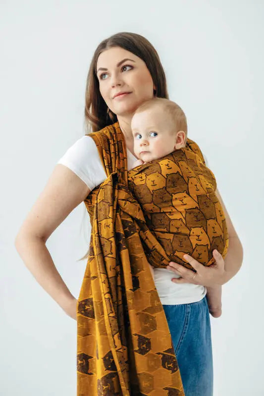 Baby Wrap, Jacquard Weave (100% cotton) - CAPYBARAS - TRIBU - Woven Baby Size - L-Size - M-Size - S-Size - XL-Size - XS   long_woven_wraps    #