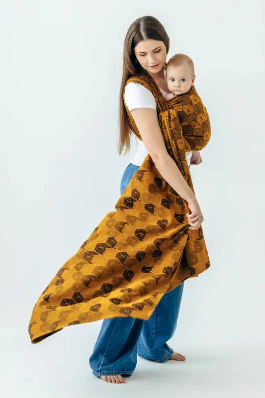 Baby Wrap, Jacquard Weave (100% cotton) - CAPYBARAS - TRIBU - Woven Baby XS - 4   long_woven_wraps    #