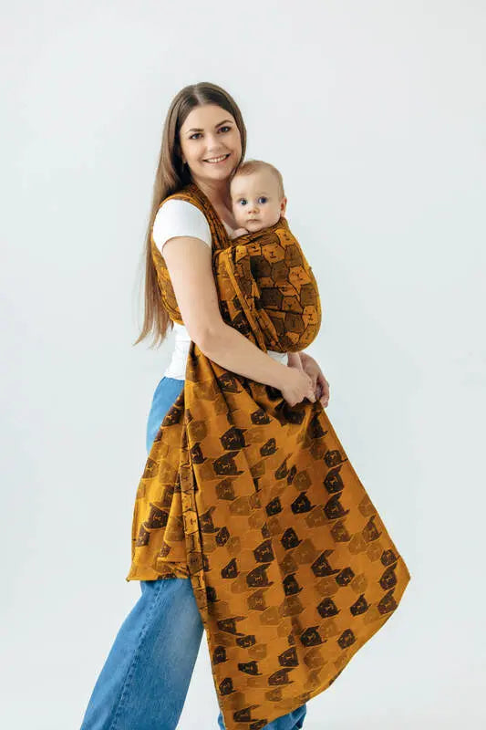 Baby Wrap, Jacquard Weave (100% cotton) - CAPYBARAS - TRIBU - Woven Baby XS - 4   long_woven_wraps    #