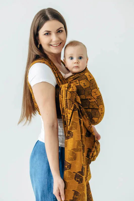 Baby Wrap, Jacquard Weave (100% cotton) - CAPYBARAS - TRIBU - Woven Baby XS - 4   long_woven_wraps    #